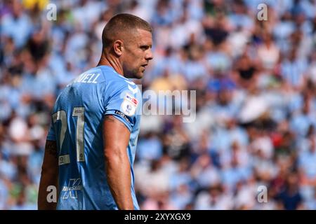 Coventry, Großbritannien. 31. August 2024. Coventry City Verteidiger Jake Bidwell (21) während des Coventry City FC gegen Norwich City FC SKY Bet EFL Championship Matches in der Coventry Building Society Arena, Coventry, England, Großbritannien am 31. August 2024 Credit: Every Second Media/Alamy Live News Stockfoto