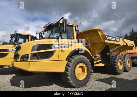 Knickgelenkte Dumper, Kipper auf einer Baustelle, Dänemark, Europa Stockfoto