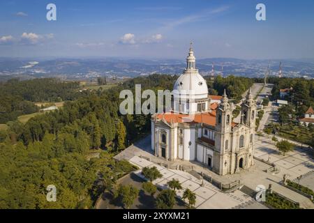 Sameiro Sanctuary Drohne aus der Vogelperspektive in Braga, Portugal, Europa Stockfoto