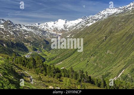 Blick vom Timmelsjoch ins Ötztal, Tirol, Österreich, Europa Stockfoto