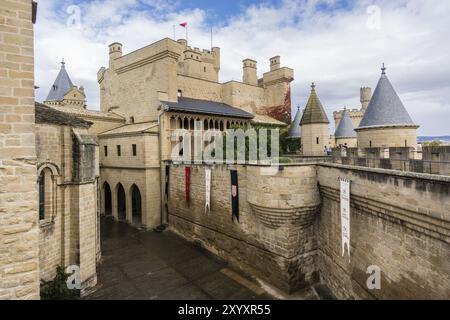 Castillo palacio de Olite, comunidad foral de Navarra, Spanien, Europa Stockfoto