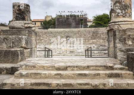 Römisches Amphitheater in Arles, Südfrankreich Stockfoto