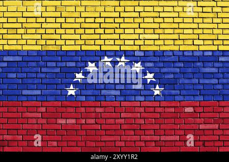 Flagge Venezuela malte auf Wand Stockfoto