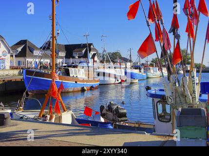 Vitt Hafen auf Hiddensee, der Hafen von Vitt auf der norddeutschen Insel Hiddensee Stockfoto