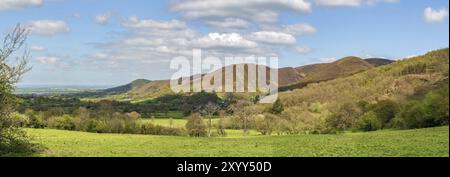 Blick von Pennerley in Richtung Stiperstones National Nature Reserve, Shropshire, England, Großbritannien Stockfoto