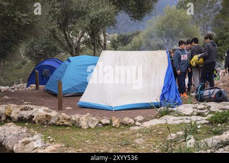 Zona de acampada Es Pixarells, Escorca, Sierra de Tramuntana, Mallorca,  Balearen, Spanien, Europa Stockfotografie - Alamy