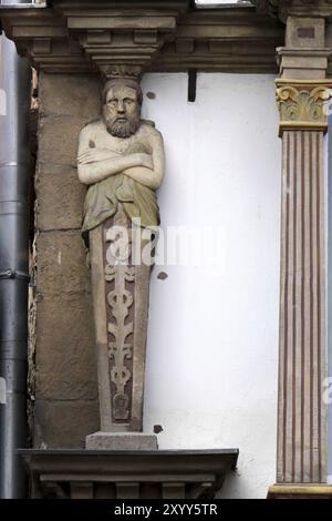 Haus des Hexenmeisters in Lemgo (Detail) Stockfoto