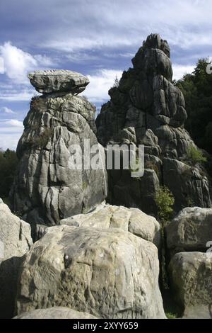 Die Externsteine im Lipperland (Nordrhein-Westfalen) Stockfoto