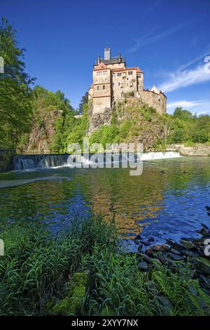 Schloss Kriebstein, Bergburg oder Spornburg aus dem Spätmittelalter an der Zschopau, Kriebstein bei Waldheim, Sachsen, Deutschland, Europa Stockfoto