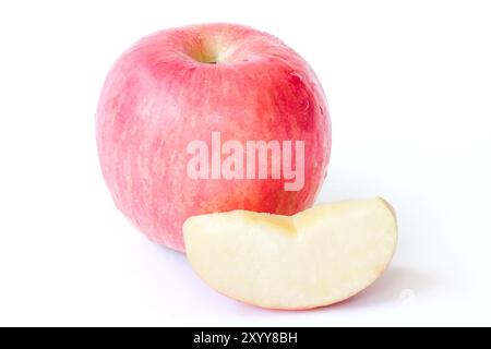 Apfel Nahaufnahme isoliert auf weißem Hintergrund. Stockfoto