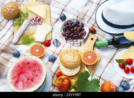 Ansicht von oben Sommer Garten italienische Picknick. Summer Party Stockfoto