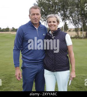 Der ehemalige Fußballtorhüter Andreas Koepke und seine Frau Birgit beim 7. GRK Golf Charity Masters 2014 in Leipzig Stockfoto