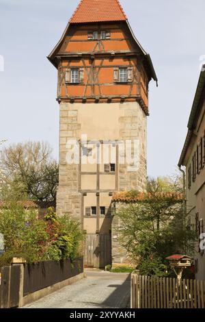 Baeuerlinsturm in Dinkelsbüehl? Franken Stockfoto