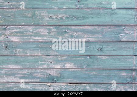 Holzdielen mit abblätternder Farbe als Hintergrund Stockfoto