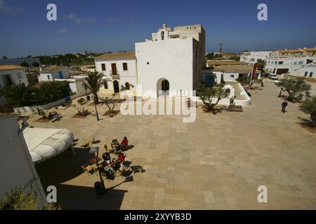 Iglesia de Sant Francesc Xavier (s.. XVIII) .Formentera.Islas Pitiusas.Baleares.Espana Stockfoto