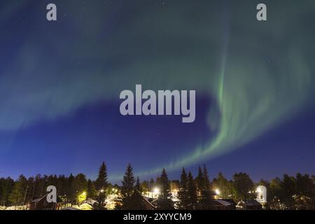 Nordlichter (Auroa borealis), Gaellivare, Norrbotten, Lappland, Schweden, April 2014, Europa Stockfoto