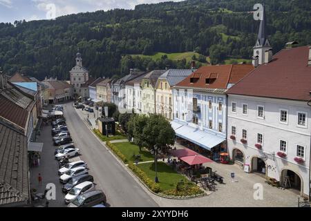 Hauptplatz der mittelalterlichen Stadt Gmuend in Kärnten, Liesertal, Kärnten, Österreich, Europa Stockfoto