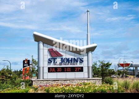 Willkommen am St. John's International Airport Schild in St. John's, Neufundland & Labrador, Kanada Stockfoto