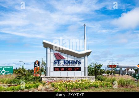 Willkommen am St. John's International Airport Schild in St. John's, Neufundland & Labrador, Kanada Stockfoto