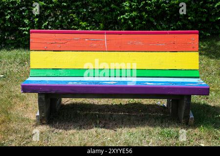 Rainbow Bank im Provincial Confederation Building am Prince Philip Drive in St. John's, Neufundland & Labrador, Kanada Stockfoto