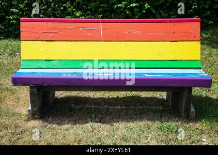 Rainbow Bank im Provincial Confederation Building am Prince Philip Drive in St. John's, Neufundland & Labrador, Kanada Stockfoto