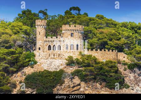 Castell d'en Plaja in Lloret de Mar an einem sonnigen Tag Stockfoto