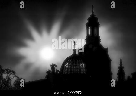 Die Dresdner Frauenkirche Nacht, die Dresdner Frauenkirche bei Nacht 04 Stockfoto