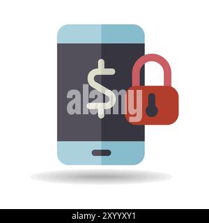 Vektorsymbol für mobiles Banking. Sparen Sie Geld. Internet-Banking-Symbol. Geldsicherheit. Sicherheitsschild. Diagrammsymbol für Ihr Website-Design, Logo, App, UI Stock Vektor