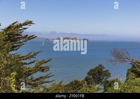 Blick auf die Küste von Alcatraz Island Stockfoto