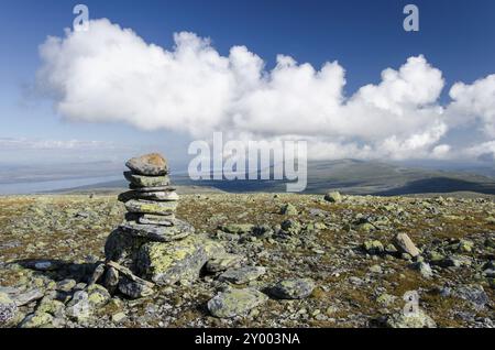 Blick vom Berg Elgahogna, Femundsmarka Nationalpark, zum See Femunden, Hedmar Fylke, Norwegen, Juli 2011, Europa Stockfoto