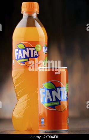 Fanta ist eine globale Marke für kohlensäurehaltige Erfrischungsgetränke mit Fruchtgeschmack, die 1940 von der Coca-Cola Company in Deutschland hergestellt wurde Stockfoto