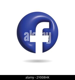 Facebook 3D-Symbol Stock Vektor