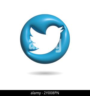 Twitter 3D-Symbol Stock Vektor