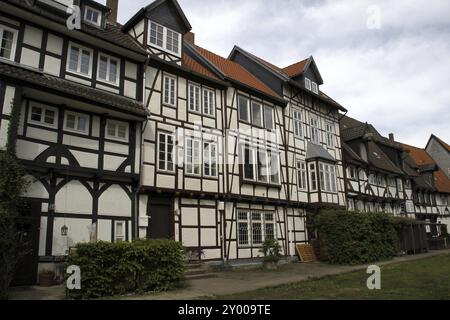 Häuser auf dem Friedhof in Lemgo Stockfoto