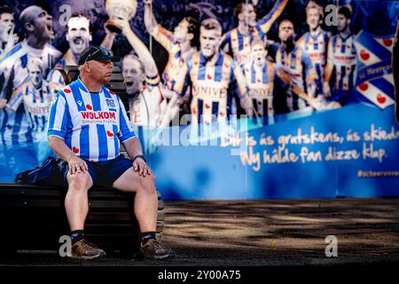 HEERENVEEN, Niederlande. 31. August 2024. Fußball, Abe Lenstra Stadium, niederländische eredivisie, Saison 2024/2025, während des Spiels Heerenveen - NAC, Unterstützer des SC Heerenveen Credit: Pro Shots/Alamy Live News Stockfoto