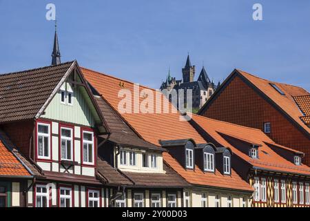 Historische Gebäude in Wernigerode im Harz Stockfoto