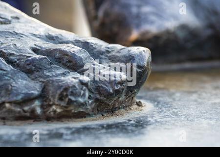 Detail einer Skulptur am Neuen Markt in Rostock Stockfoto