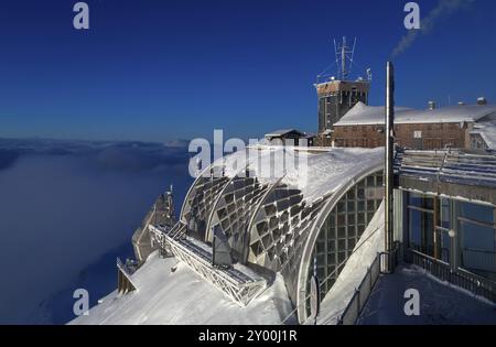Sonnenaufgang auf der Zugspitze Stockfoto