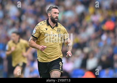 Peterborough, 31. August 2024. Ollie Palmer (9 Wrexham) sieht beim Spiel der Sky Bet League 1 zwischen Peterborough und Wrexham in der London Road, Peterborough, am Samstag, den 31. August 2024 an. (Foto: Kevin Hodgson | MI News) Credit: MI News & Sport /Alamy Live News Stockfoto