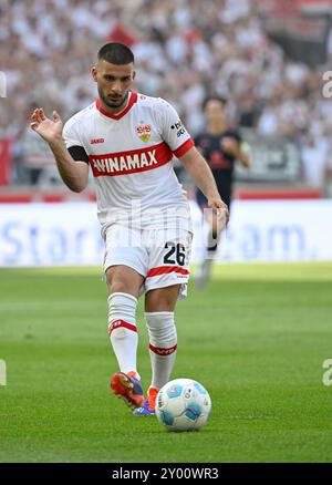 Stuttgart, Deutschland. 31. August 2024. Deniz Undav VfB Stuttgart (26) Aktion am Ball VfB Stuttgart vs. 1. FSV MAINZ 05 31.08.2024 DFL-VORSCHRIFTEN VERBIETEN DIE VERWENDUNG VON FOTOGRAFIEN ALS BILDSEQUENZEN UND/ODER QUASI-VIDEO/DPA/ALAMY LIVE NEWS Stockfoto