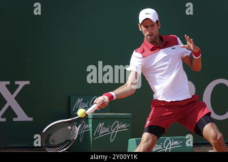 Der serbische Tennisspieler Novak Djokovic, Rolex Monte-Carlo Masters, das Tennisturnier der Herren Masters 1000 der ATP World Tour, Fürstentum Monaco Stockfoto