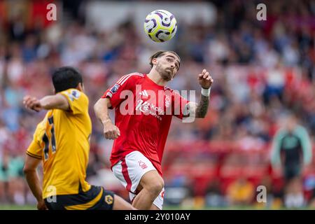 Nottingham, Großbritannien. 31. August 2024. Jota Silva aus Notts Forest während des Premier League-Fußballspiels zwischen Nottingham Forest und Wolverhampton Wanderers auf dem City Ground in Nottingham, England (Richard Callis/SPP) Credit: SPP Sport Press Photo. /Alamy Live News Stockfoto