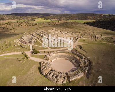 Anfiteatro de Segobriga, parque arqueologico de Segobriga, Saelices, Cuenca, Castilla-La Mancha, Spanien, Europa Stockfoto