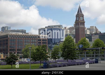 King Street Station im Pioneer Square District, Seattle, Washington State, USA, Nordamerika Stockfoto