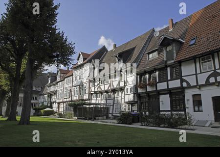 Häuser auf dem Friedhof in Lemgo Stockfoto