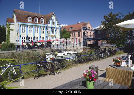 Europa, Deutschland, Mecklenburg-Vorpommern, Plau am See, Wasserstraße Elde-Mueritz, Hubbrücke aus dem Jahr 1916, Plau am See, Mecklenburg-Wes Stockfoto