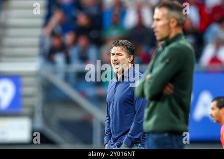 Heerenveen, Niederlande. 31. August 2024. HEERENVEEN, NIEDERLANDE - AUGUST 31: Während des niederländischen Eredivisie-Spiels zwischen sc Heerenveen und NAC Breda im Abe Lenstra Stadion am 31. August 2024 in Heerenveen, Niederlande. (Foto: Pieter van der Woude/Orange Pictures) Credit: Orange Pics BV/Alamy Live News Stockfoto