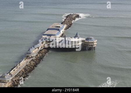 Lima, Peru, 29. August 2015: Foto des Restaurants La Rosa Nautica an der Küste des Stadtteils Miraflores, Südamerika Stockfoto