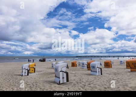 Am Strand in Ahlbeck auf der Insel Usedom Stockfoto