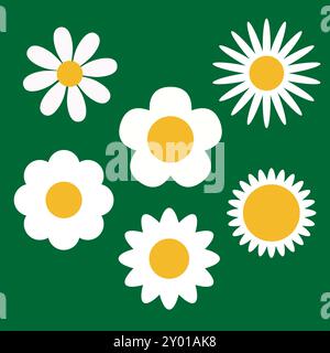 Symbolfarbe für Gänseblümchen isoliert auf weißem Hintergrund Stock Vektor